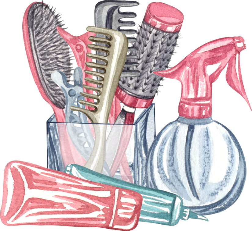 Hairdressing Tools Illustration